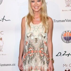 AllSaints - Ivory & Pink "Aztec" Sequin & Sheer Racer Back Tunic Blouse, Size 8